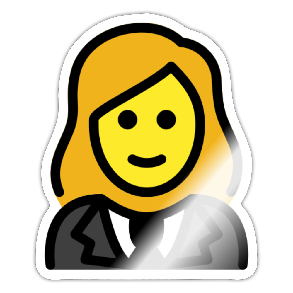 Woman in Tuxedo Moji Sticker - Emoji.Express - white glossy