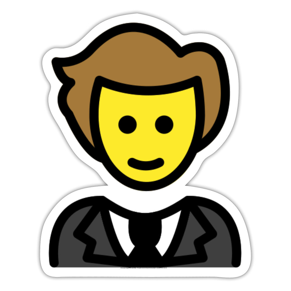 Person in Tuxedo Moji Sticker - Emoji.Express - white matte
