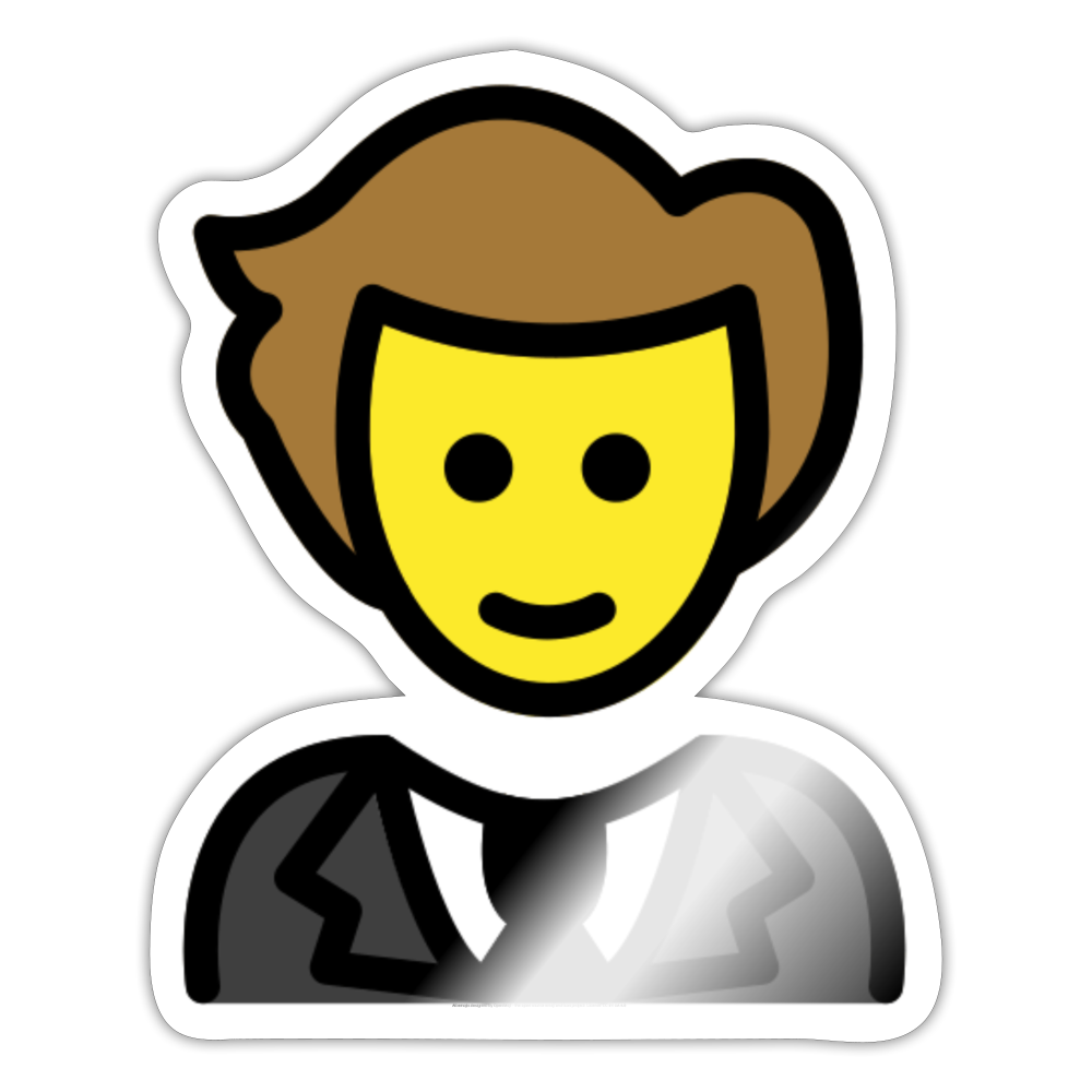 Person in Tuxedo Moji Sticker - Emoji.Express - white glossy