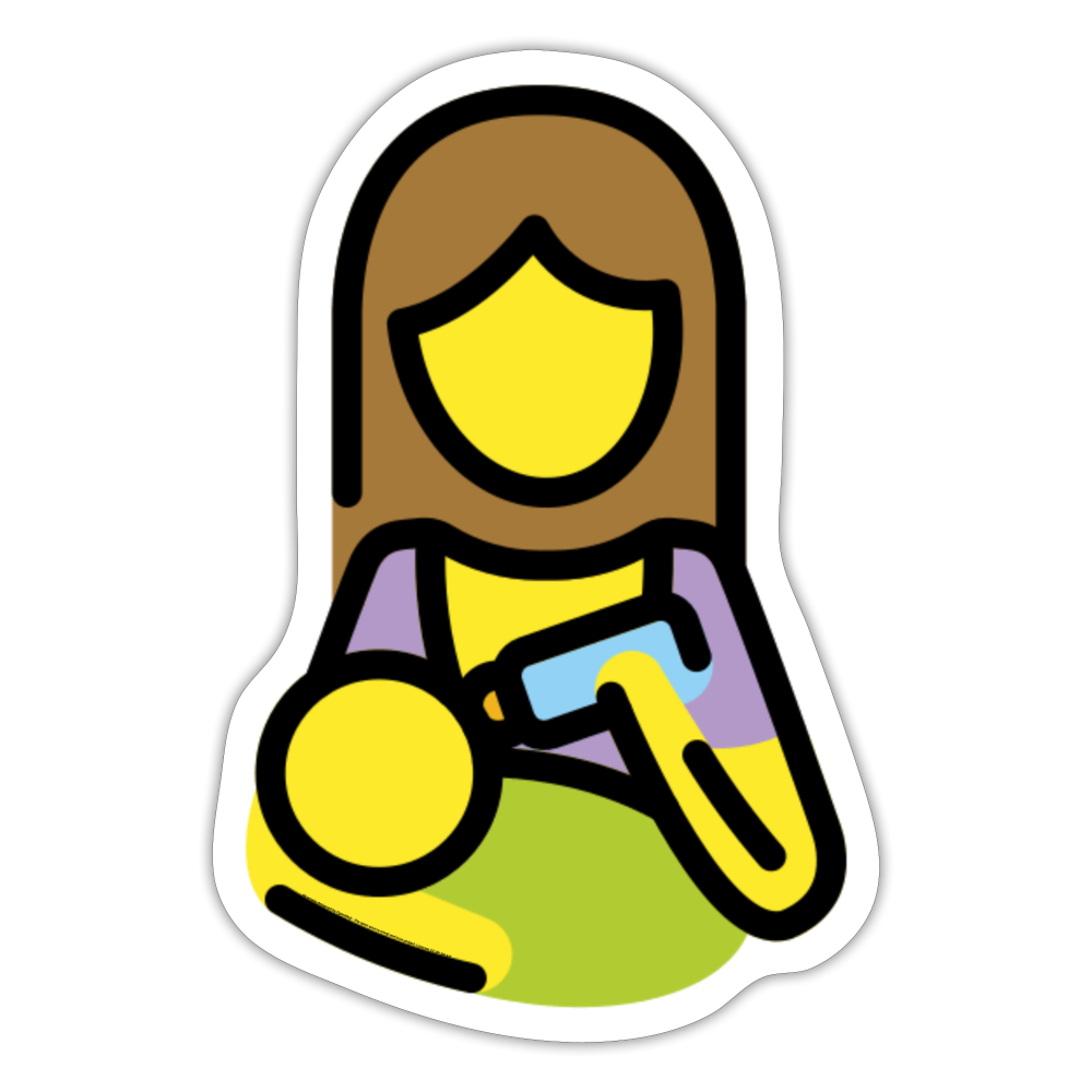 Woman Feeding Baby Moji Sticker - Emoji.Express - white matte
