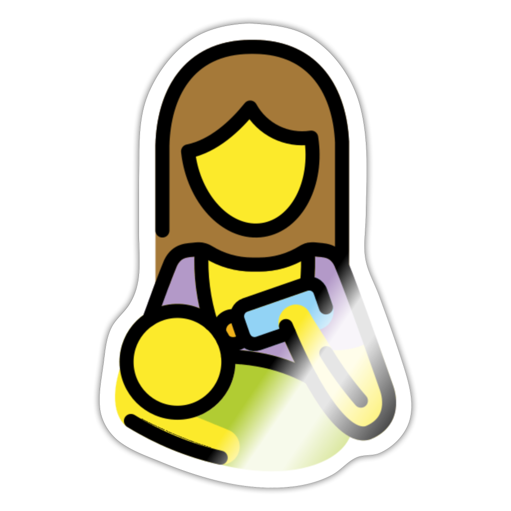 Woman Feeding Baby Moji Sticker - Emoji.Express - white glossy