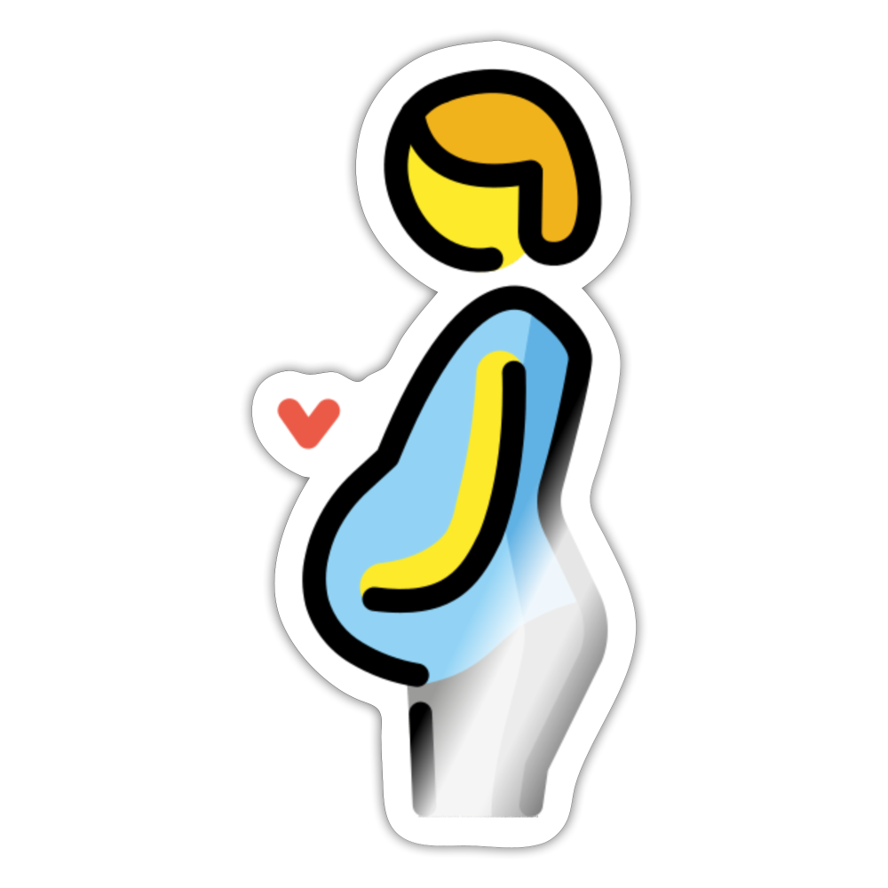 Pregnant Person Moji Sticker - Emoji.Express - white glossy