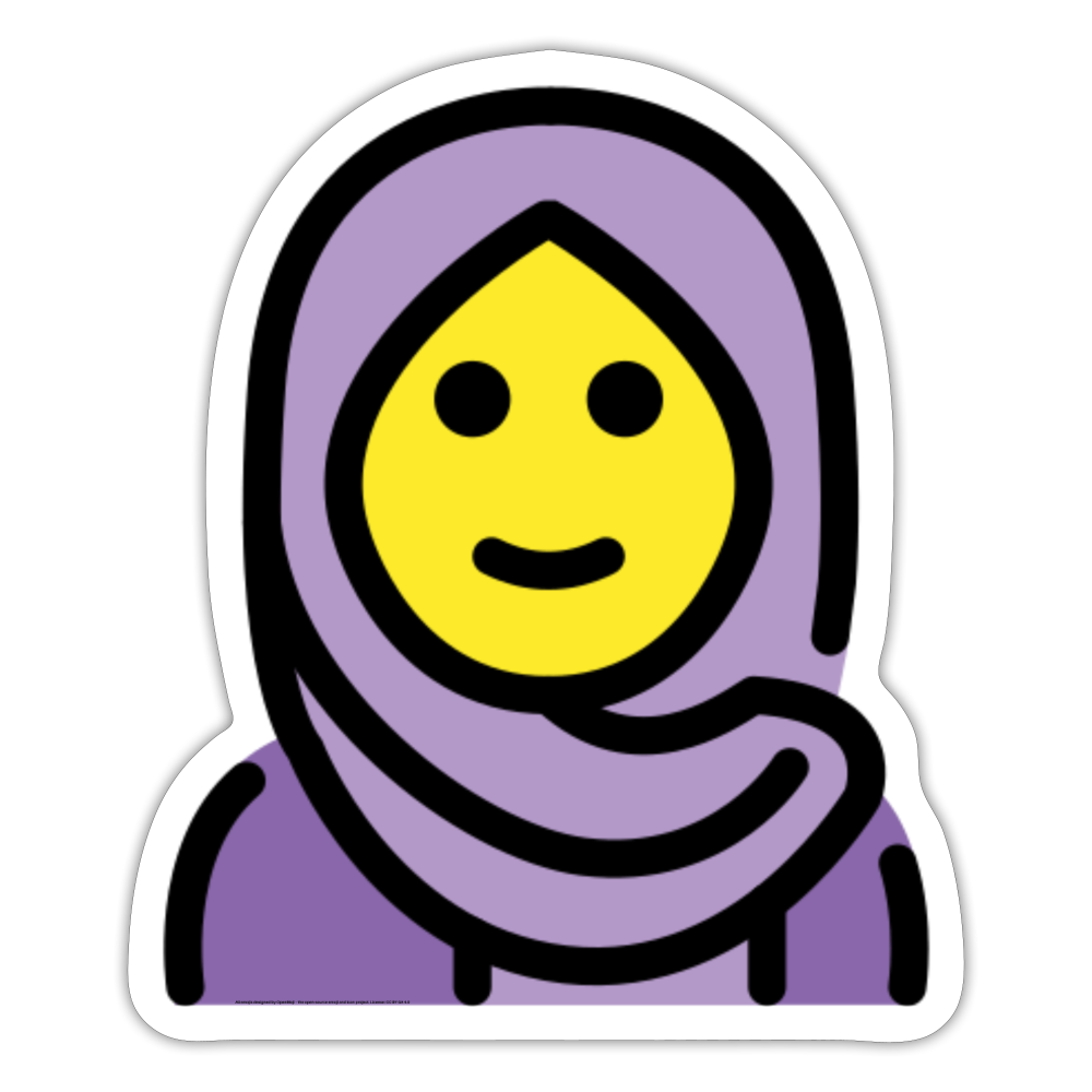 Woman with Headscarf Moji Sticker - Emoji.Express - white matte