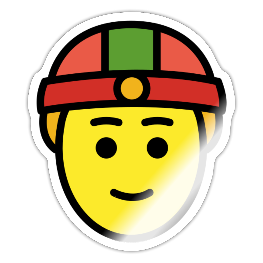 Person with Skullcap Moji Sticker - Emoji.Express - white glossy
