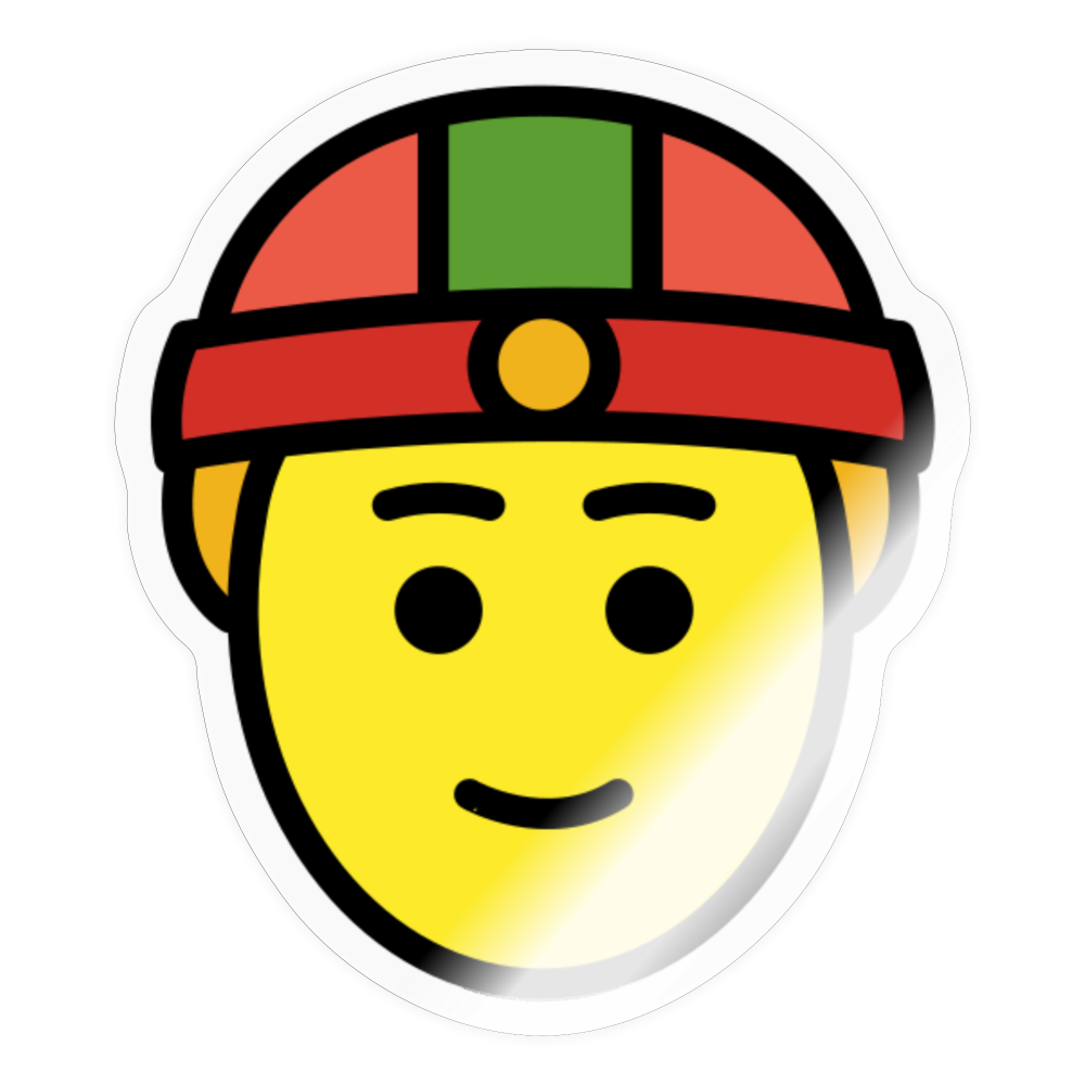 Person with Skullcap Moji Sticker - Emoji.Express - transparent glossy