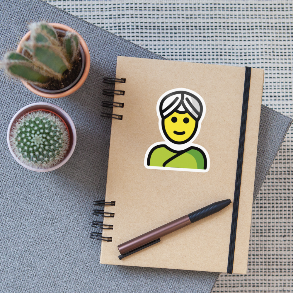 Woman Wearing Turban Moji Sticker - Emoji.Express - white glossy