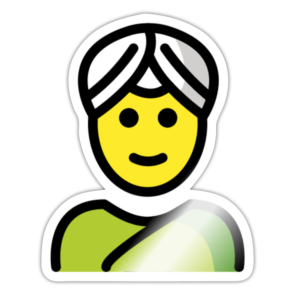 Woman Wearing Turban Moji Sticker - Emoji.Express - white glossy