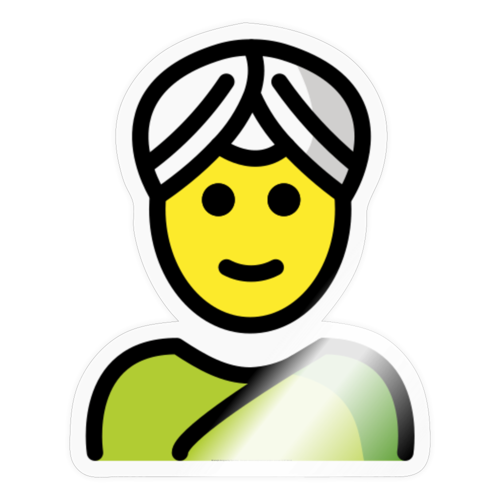 Woman Wearing Turban Moji Sticker - Emoji.Express - transparent glossy