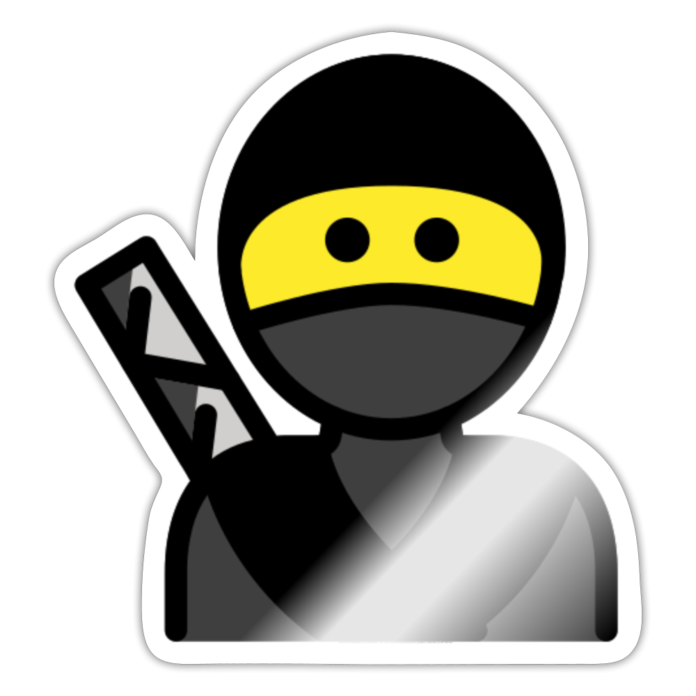 Ninja Moji Sticker - Emoji.Express - white glossy