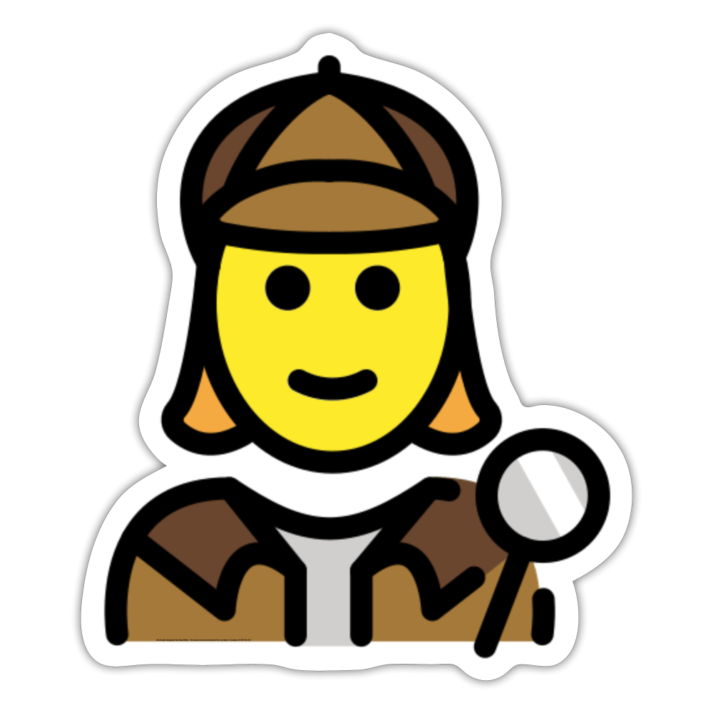 Woman Detective Moji Sticker - Emoji.Express - white matte