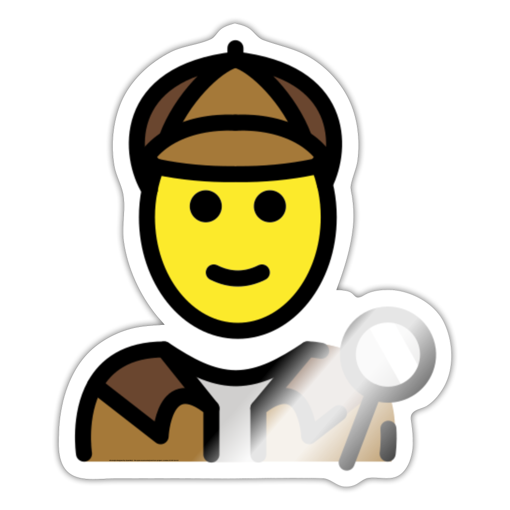 Detective Moji Sticker - Emoji.Express - white glossy