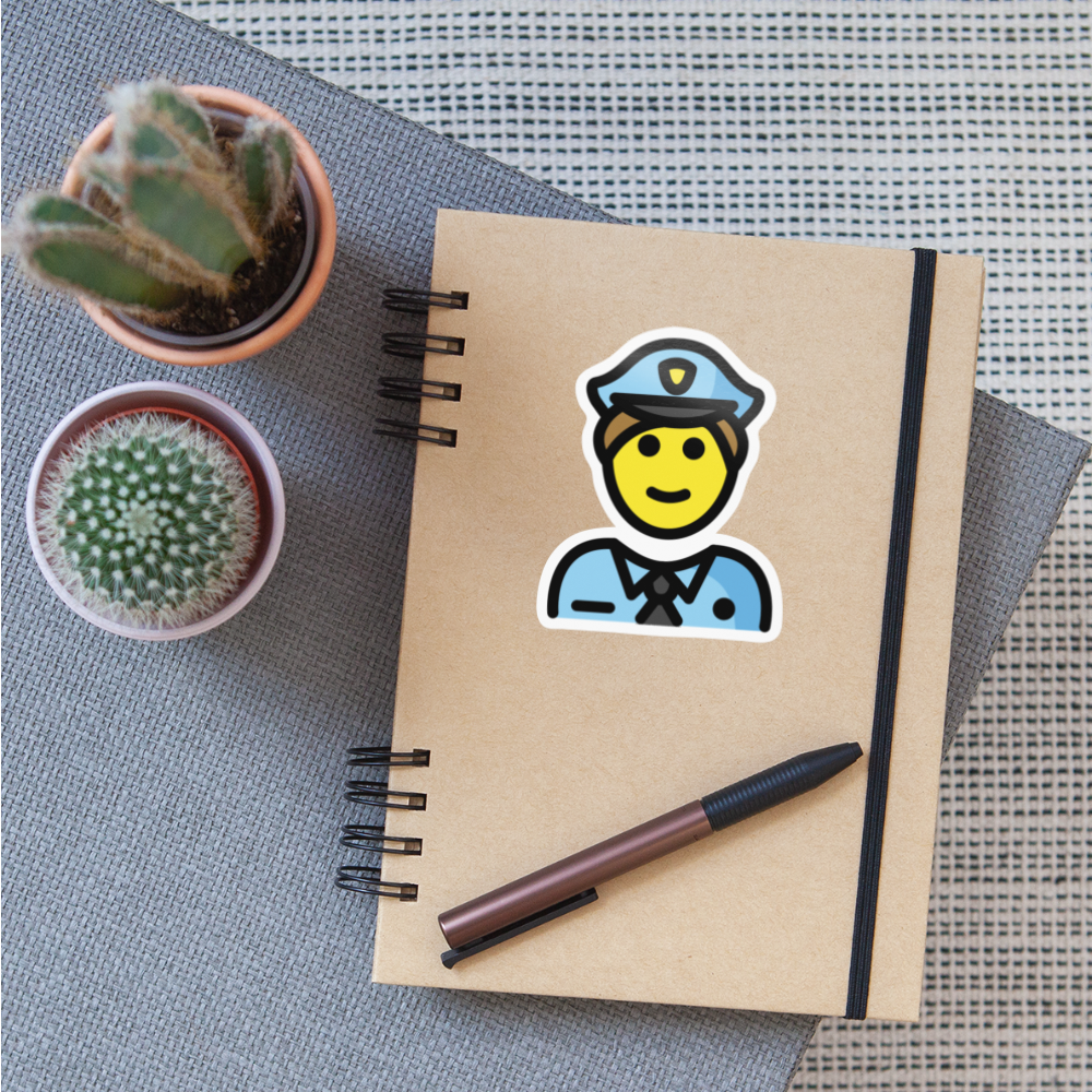 Man Police Officer Moji Sticker - Emoji.Express - white glossy