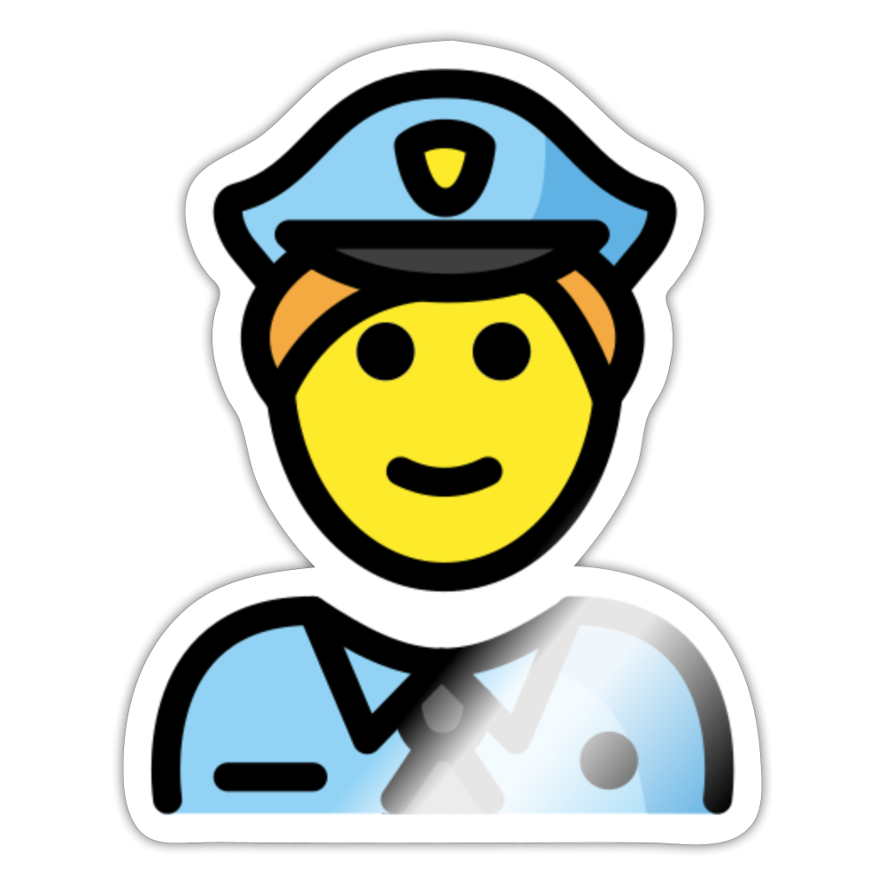 Police Officer Moji Sticker - Emoji.Express - white glossy