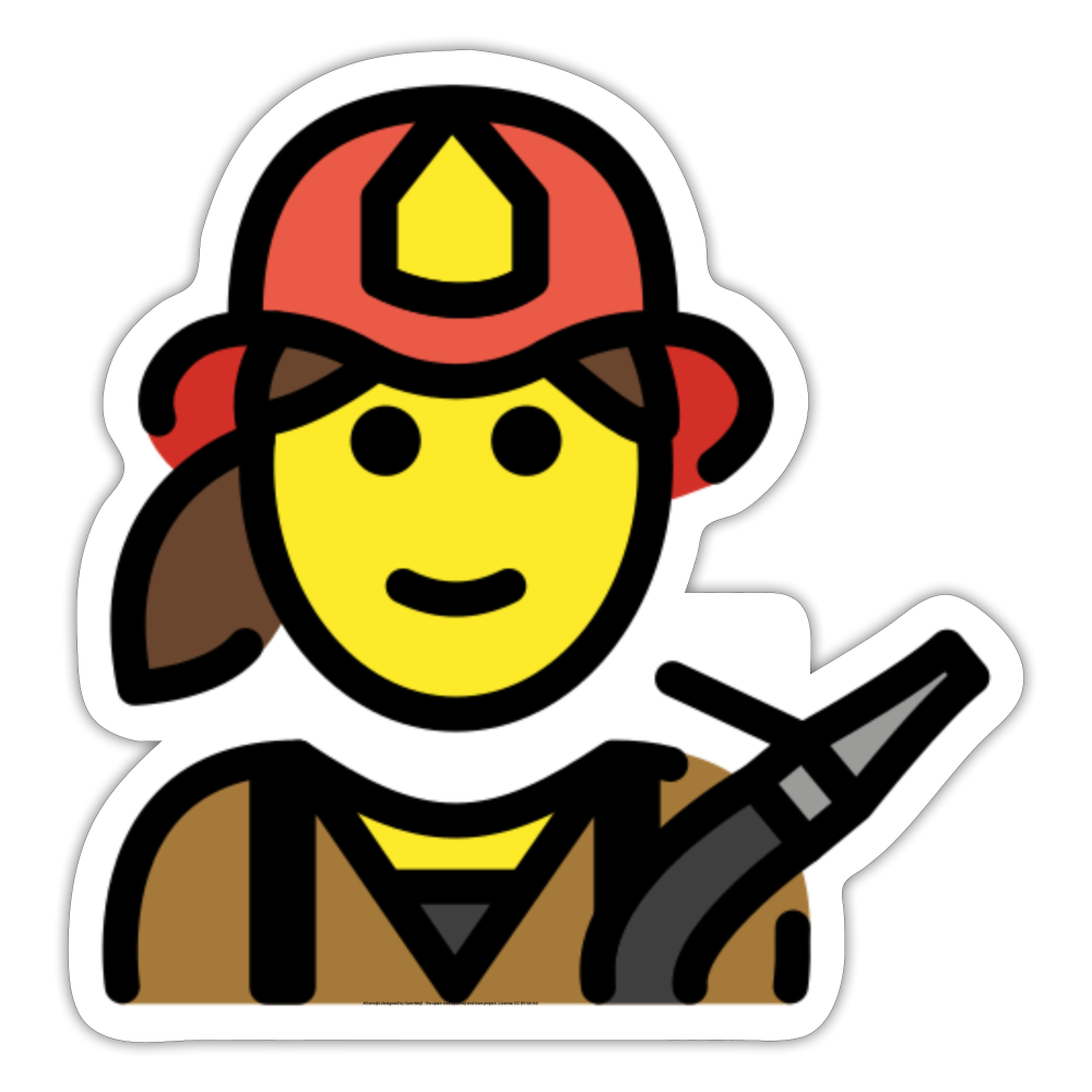 Woman Firefighter Moji Sticker - Emoji.Express - white matte