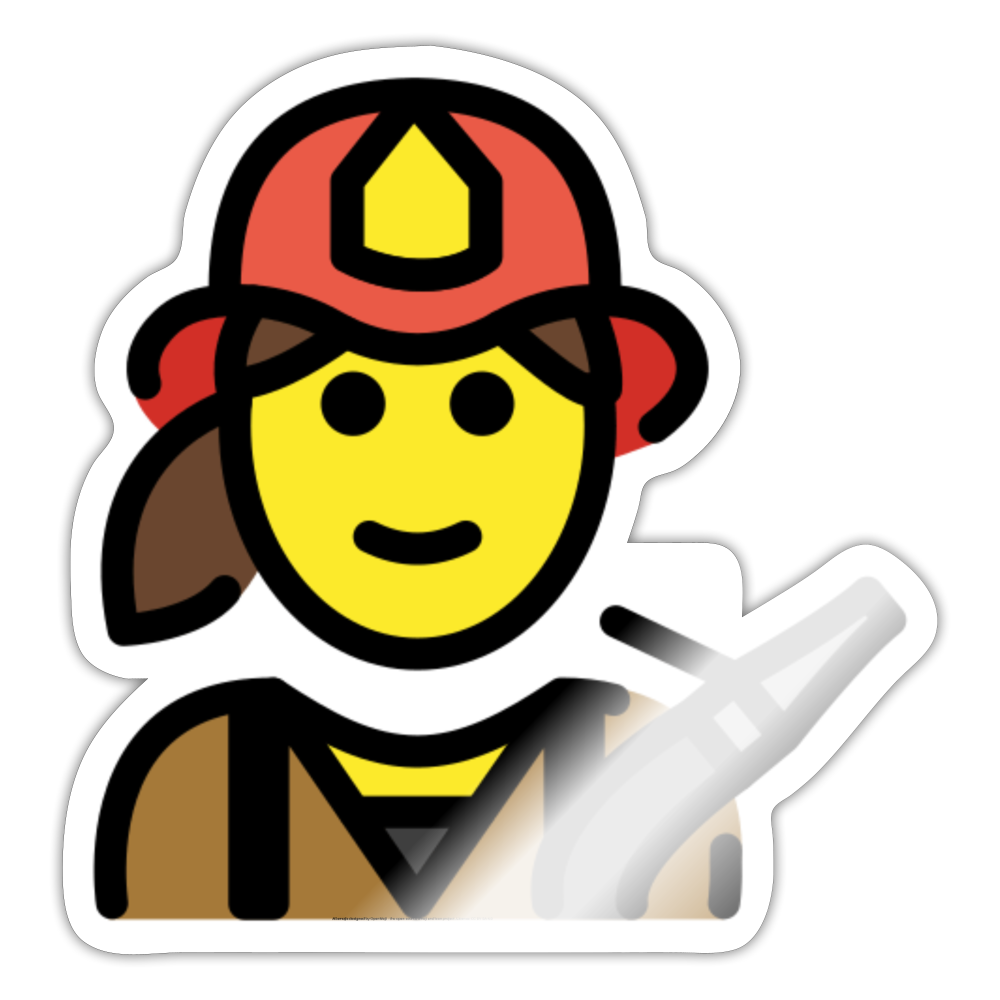 Woman Firefighter Moji Sticker - Emoji.Express - white glossy