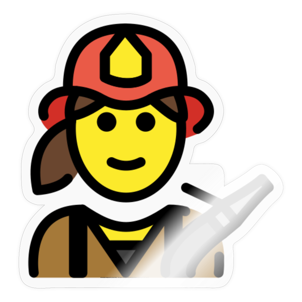 Woman Firefighter Moji Sticker - Emoji.Express - transparent glossy