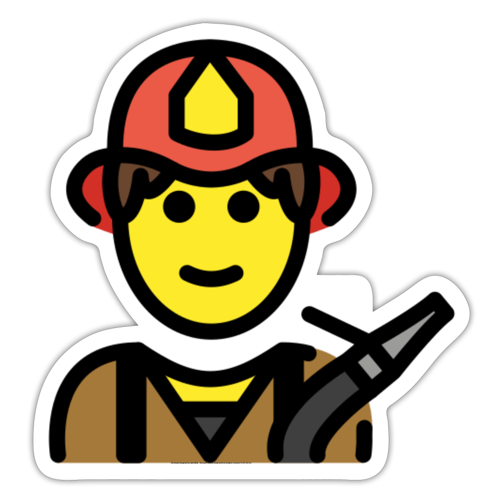 Man Firefighter Moji Sticker - Emoji.Express - white matte