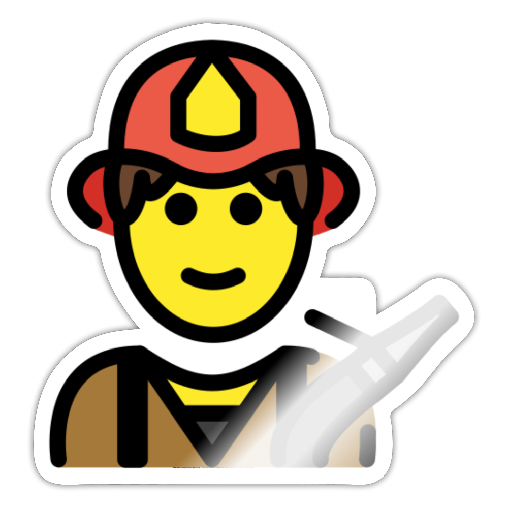 Man Firefighter Moji Sticker - Emoji.Express - white glossy