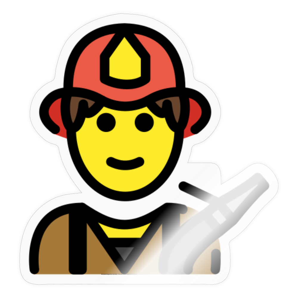 Man Firefighter Moji Sticker - Emoji.Express - transparent glossy