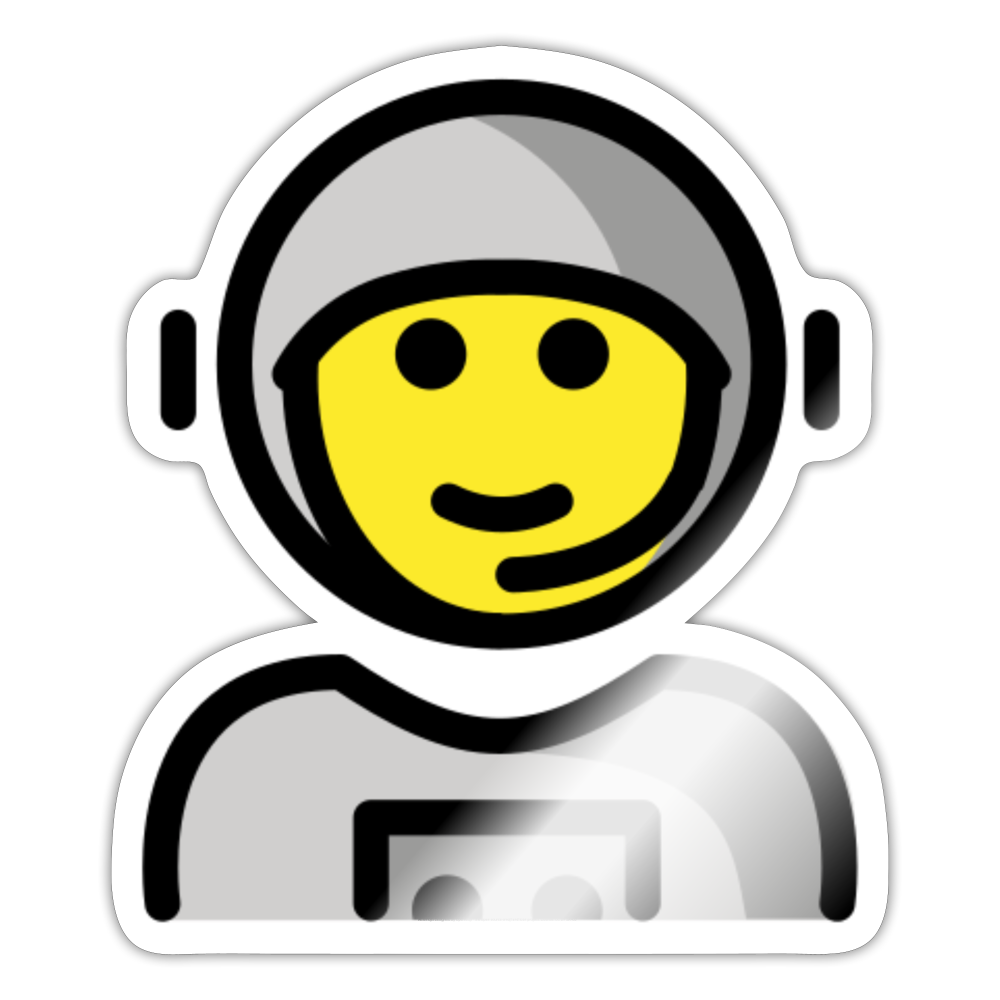 Man Astronaut Moji Sticker - Emoji.Express - white glossy