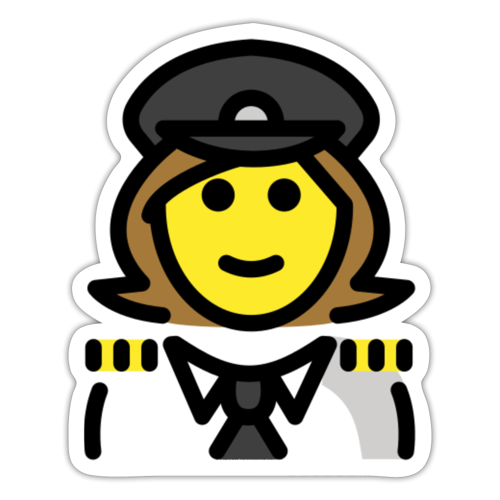 Woman Pilot Moji Sticker - Emoji.Express - white matte