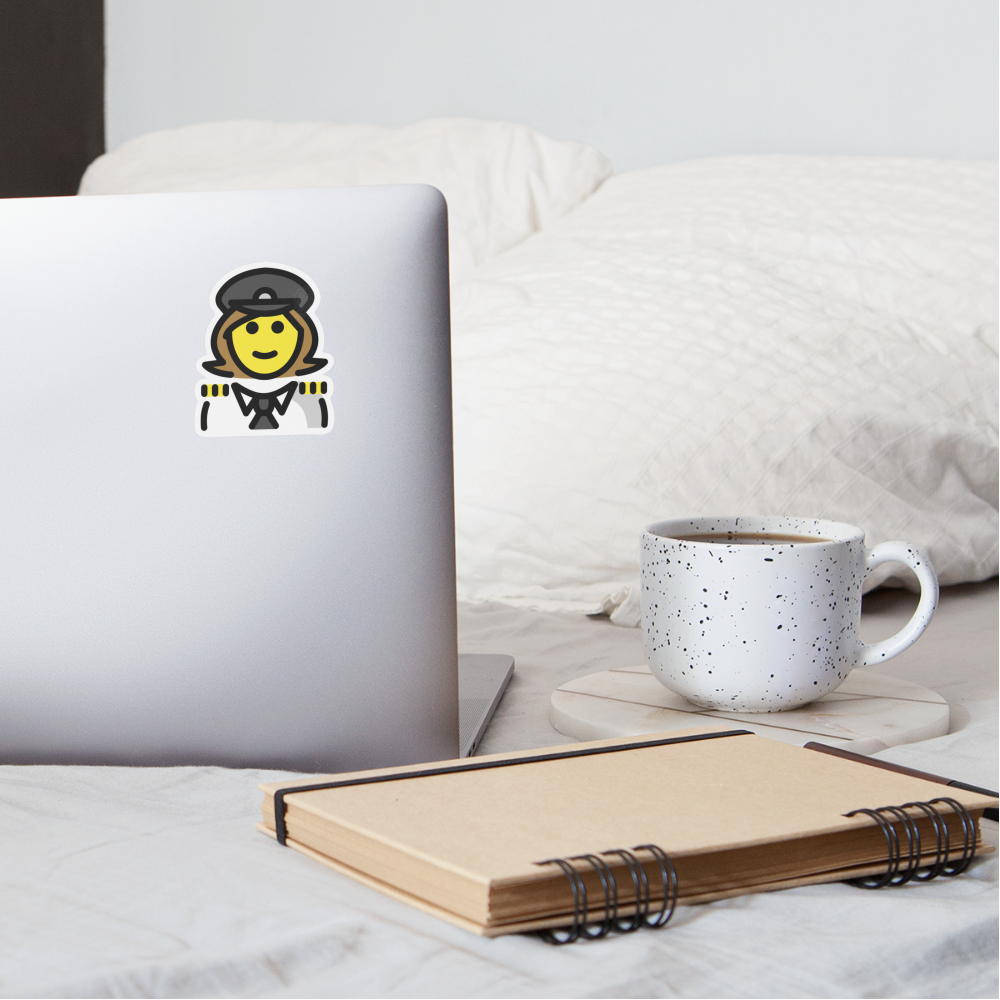 Woman Pilot Moji Sticker - Emoji.Express - white matte