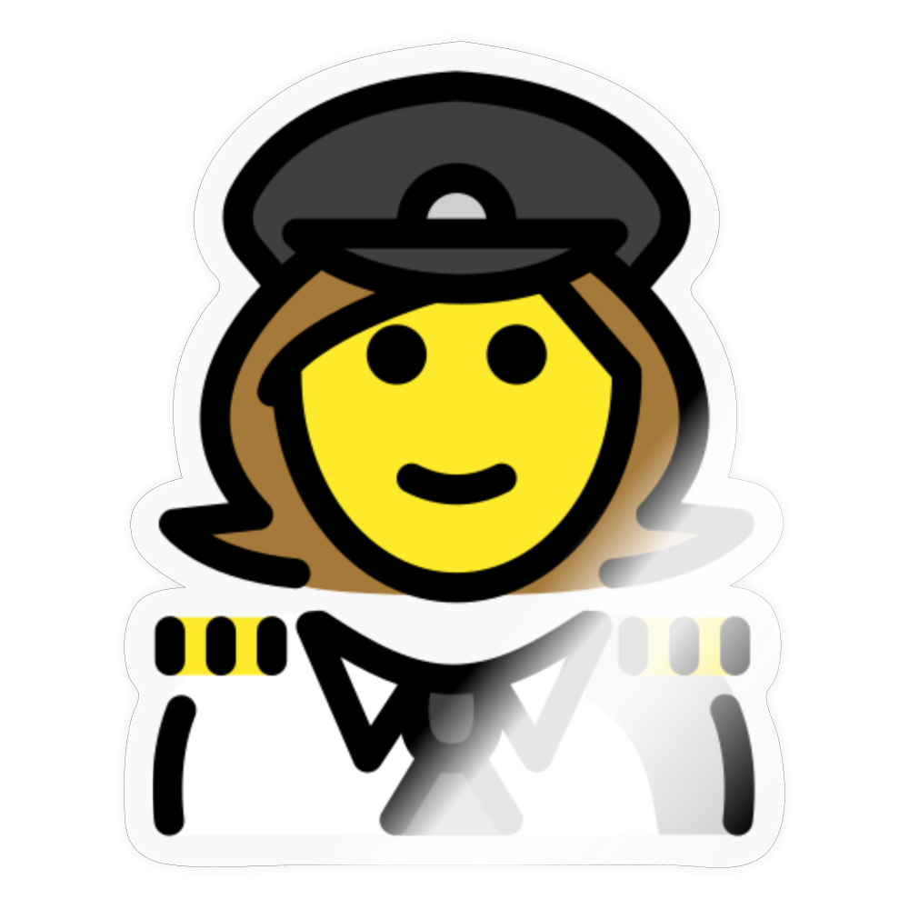 Woman Pilot Moji Sticker - Emoji.Express - transparent glossy