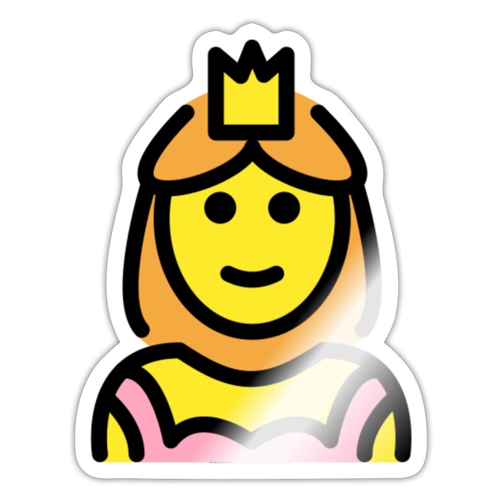 Princess Moji Sticker - Emoji.Express - white glossy