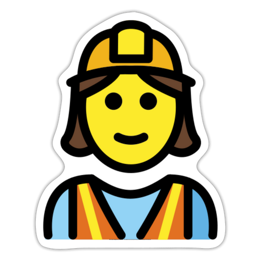 Woman Construction Worker Moji Sticker - Emoji.Express - white matte