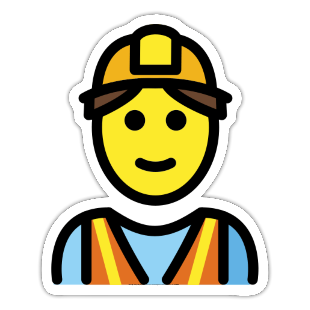 Man Construction Worker Moji Sticker - Emoji.Express - white matte