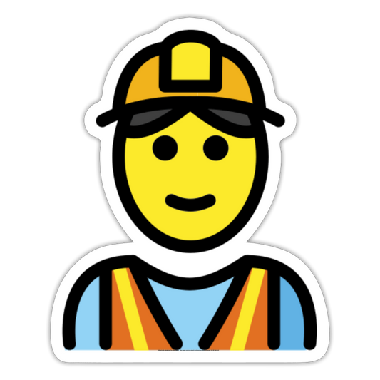 Construction Worker Moji Sticker - Emoji.Express - white matte