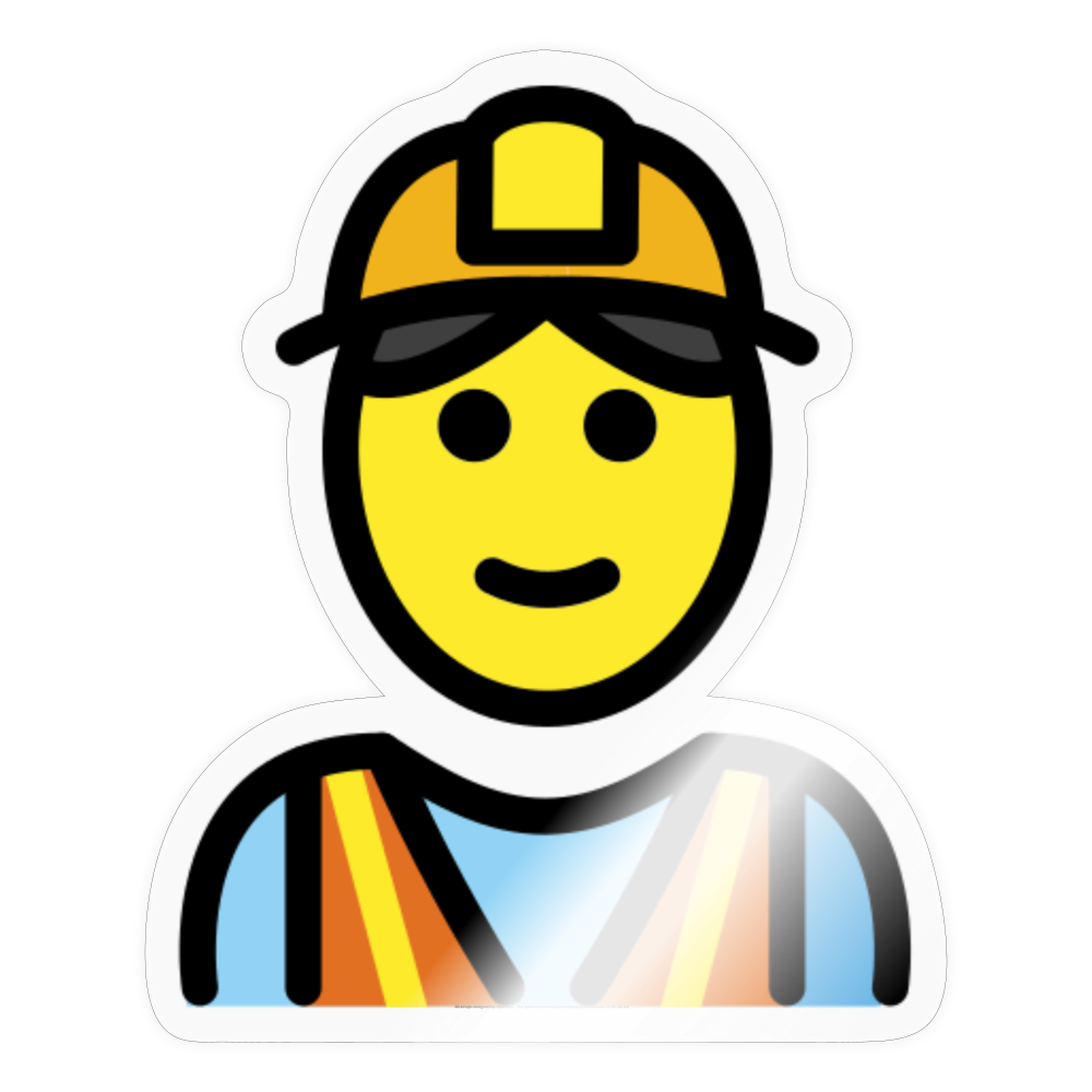 Construction Worker Moji Sticker - Emoji.Express - transparent glossy