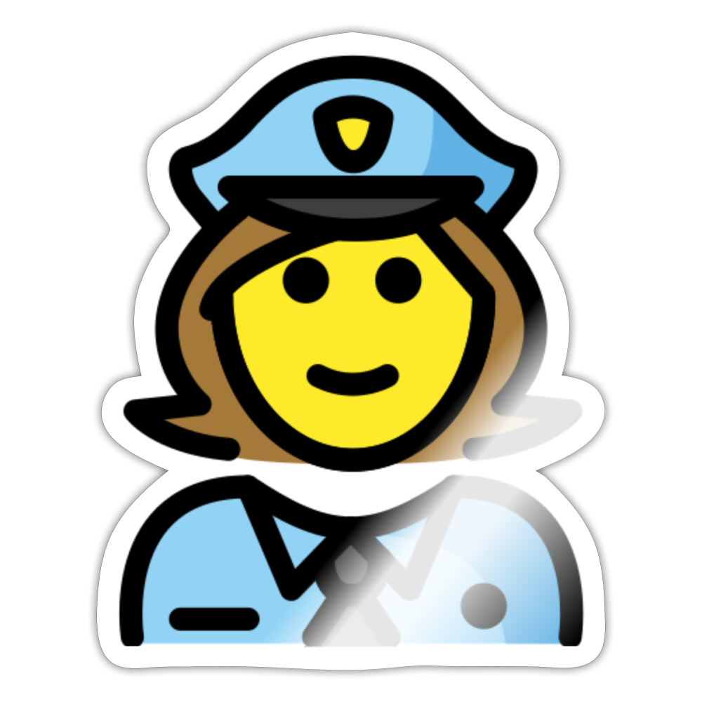 Woman Police Officer Moji Sticker - Emoji.Express - white glossy