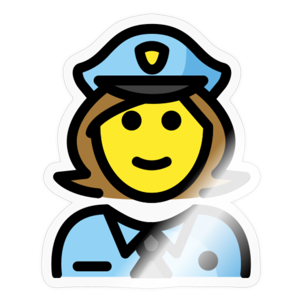 Woman Police Officer Moji Sticker - Emoji.Express - transparent glossy