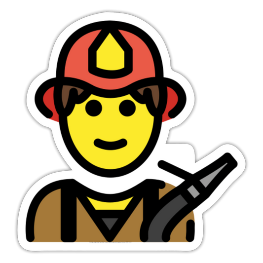 Firefighter Moji Sticker - Emoji.Express - white matte