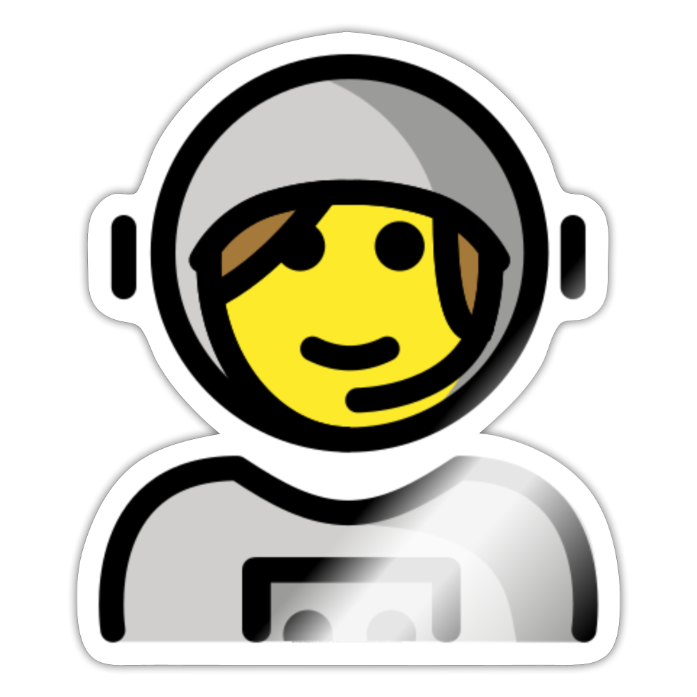 Woman Astronaut Moji Sticker - Emoji.Express - white glossy