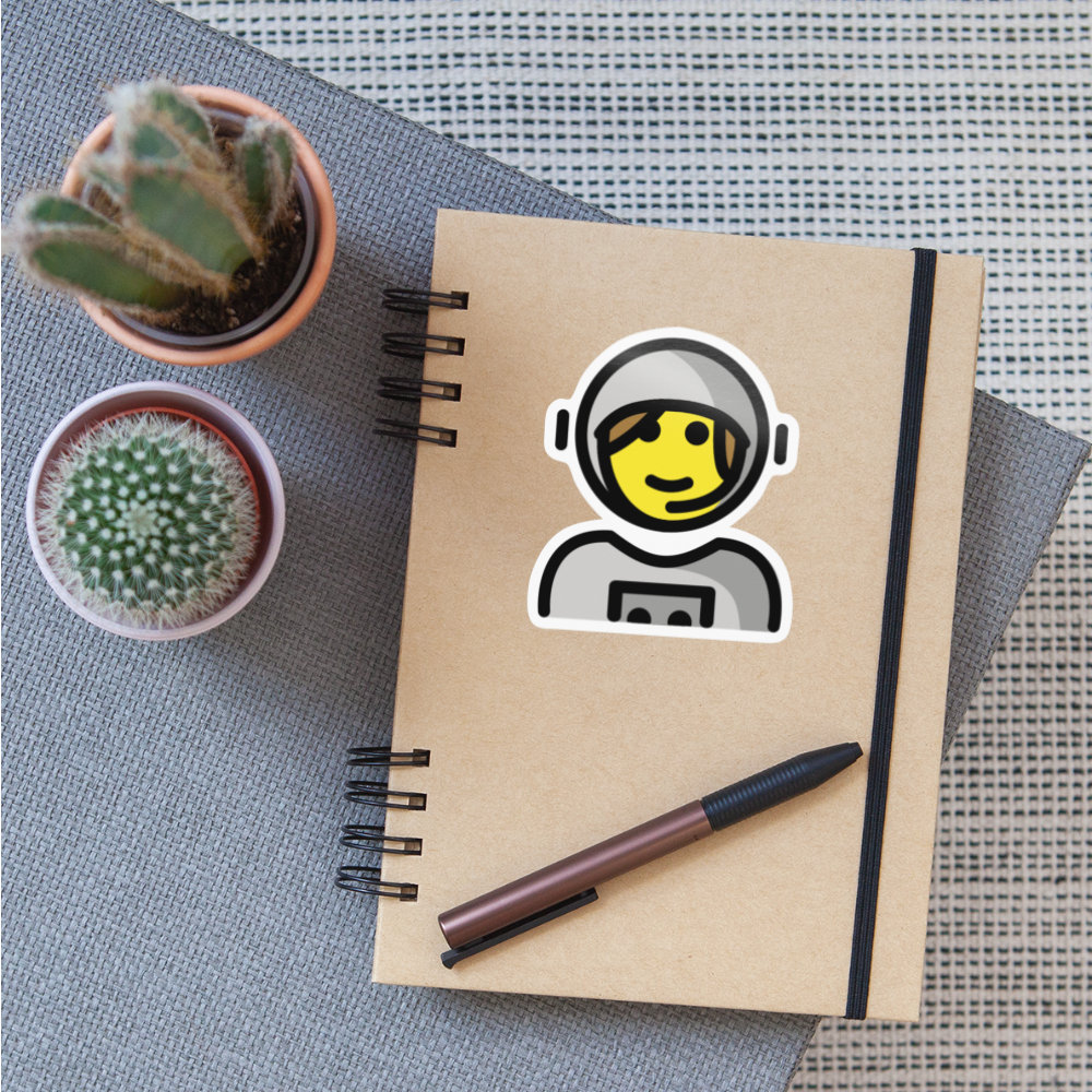 Woman Astronaut Moji Sticker - Emoji.Express - white glossy