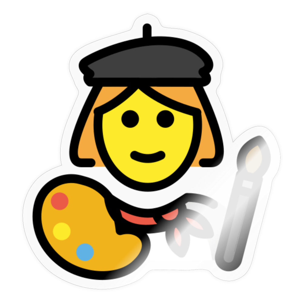 Woman Artist Moji Sticker - Emoji.Express - transparent glossy