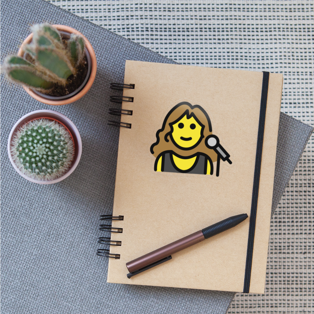 Singer Moji Sticker - Emoji.Express - transparent glossy