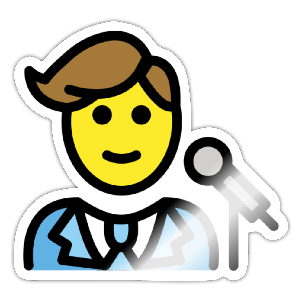 Man Singer Moji Sticker - Emoji.Express - white glossy