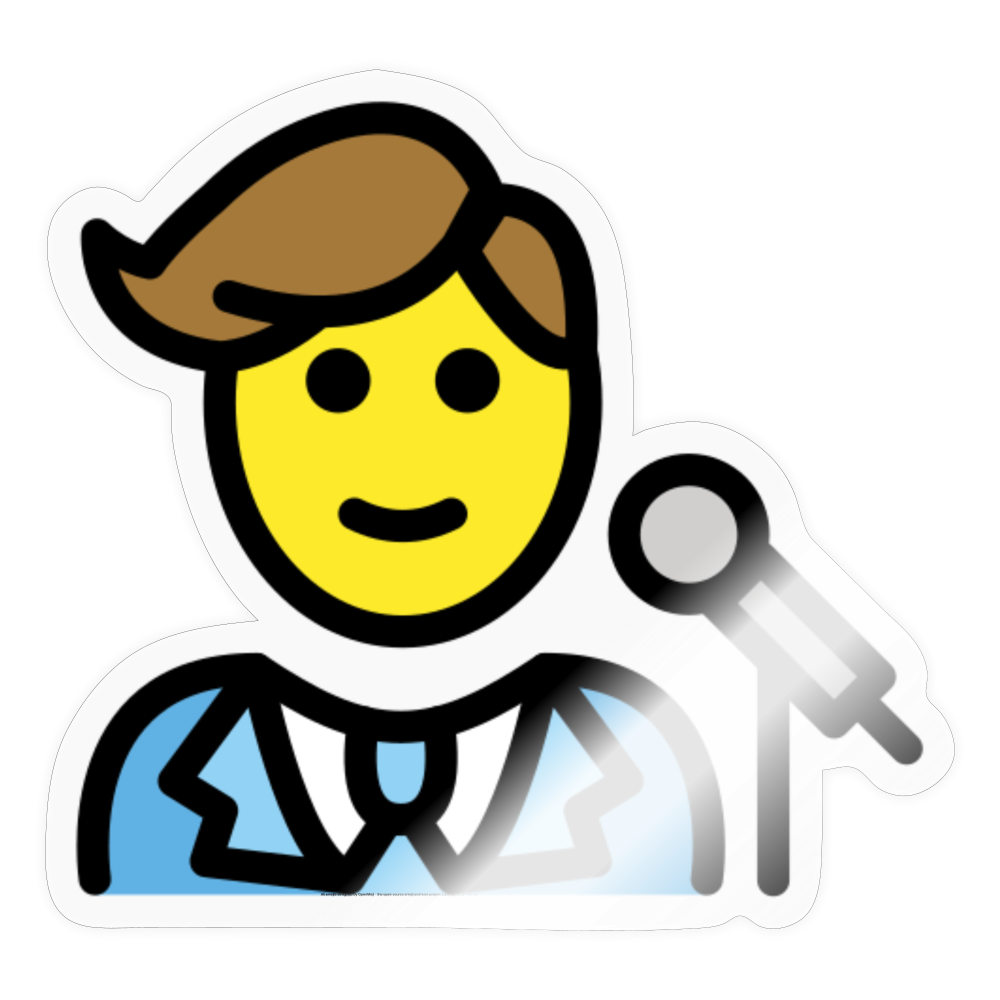 Man Singer Moji Sticker - Emoji.Express - transparent glossy