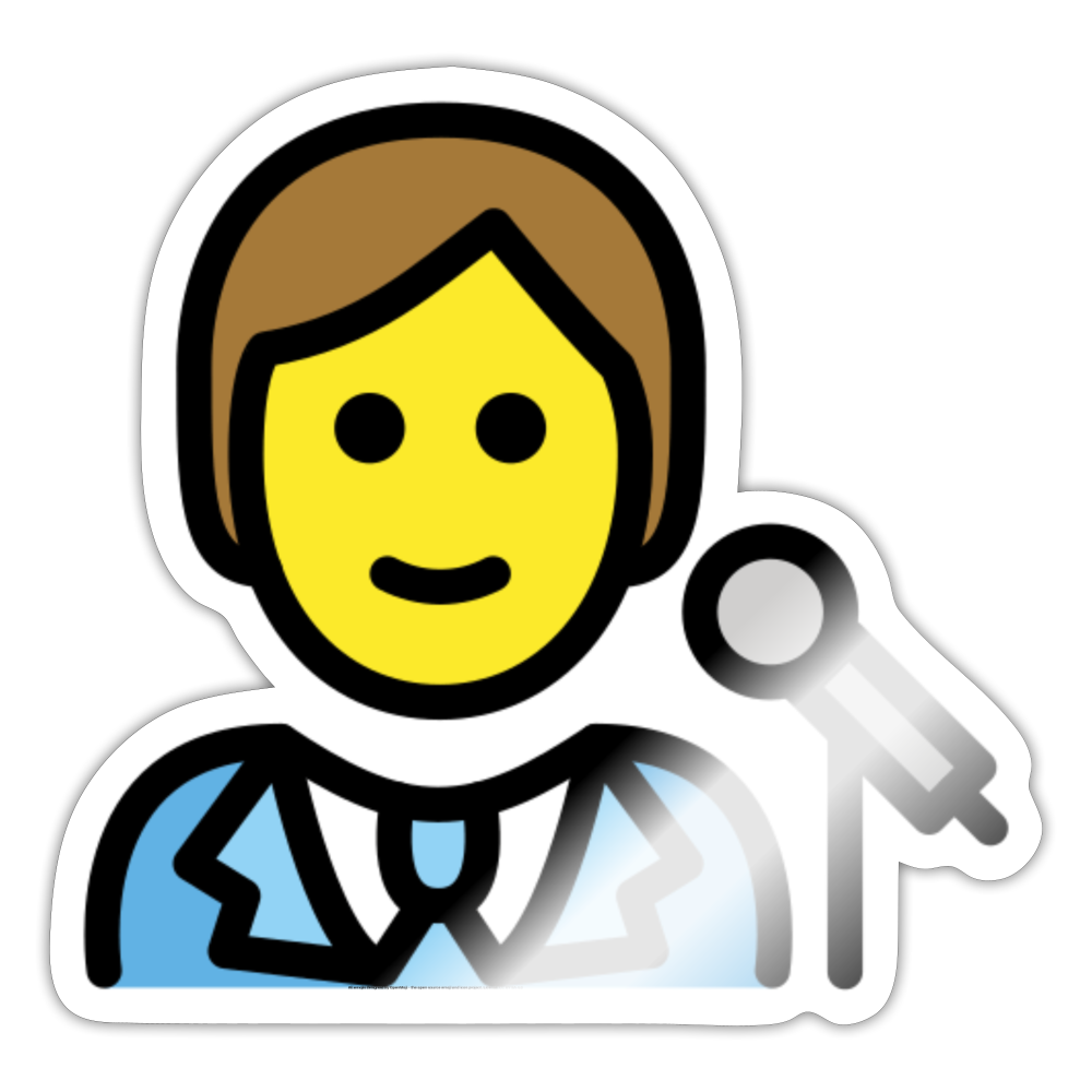 Singer Moji Sticker - Emoji.Express - white glossy
