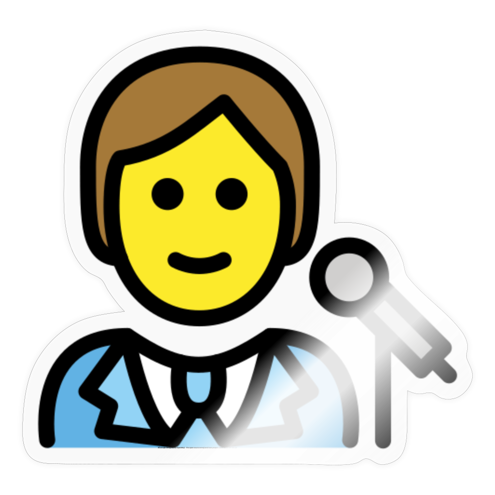 Singer Moji Sticker - Emoji.Express - transparent glossy