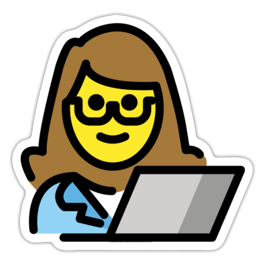 Woman Technologist Moji Sticker - Emoji.Express - white matte