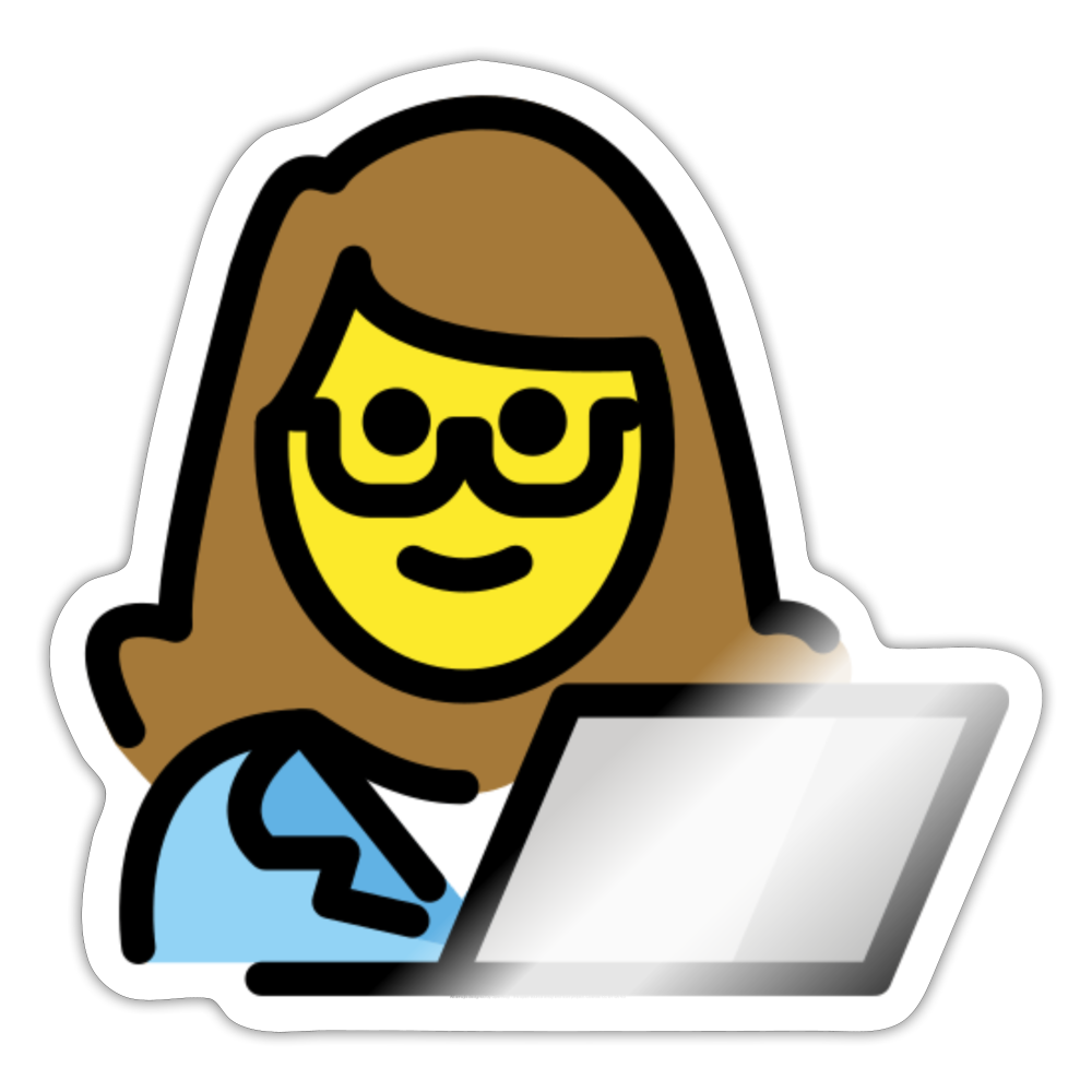 Woman Technologist Moji Sticker - Emoji.Express - white glossy