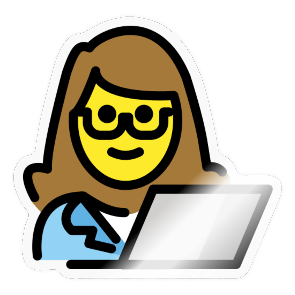 Woman Technologist Moji Sticker - Emoji.Express - transparent glossy