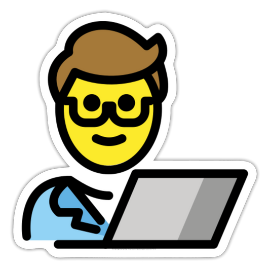 Man Technologist Moji Sticker - Emoji.Express - white matte