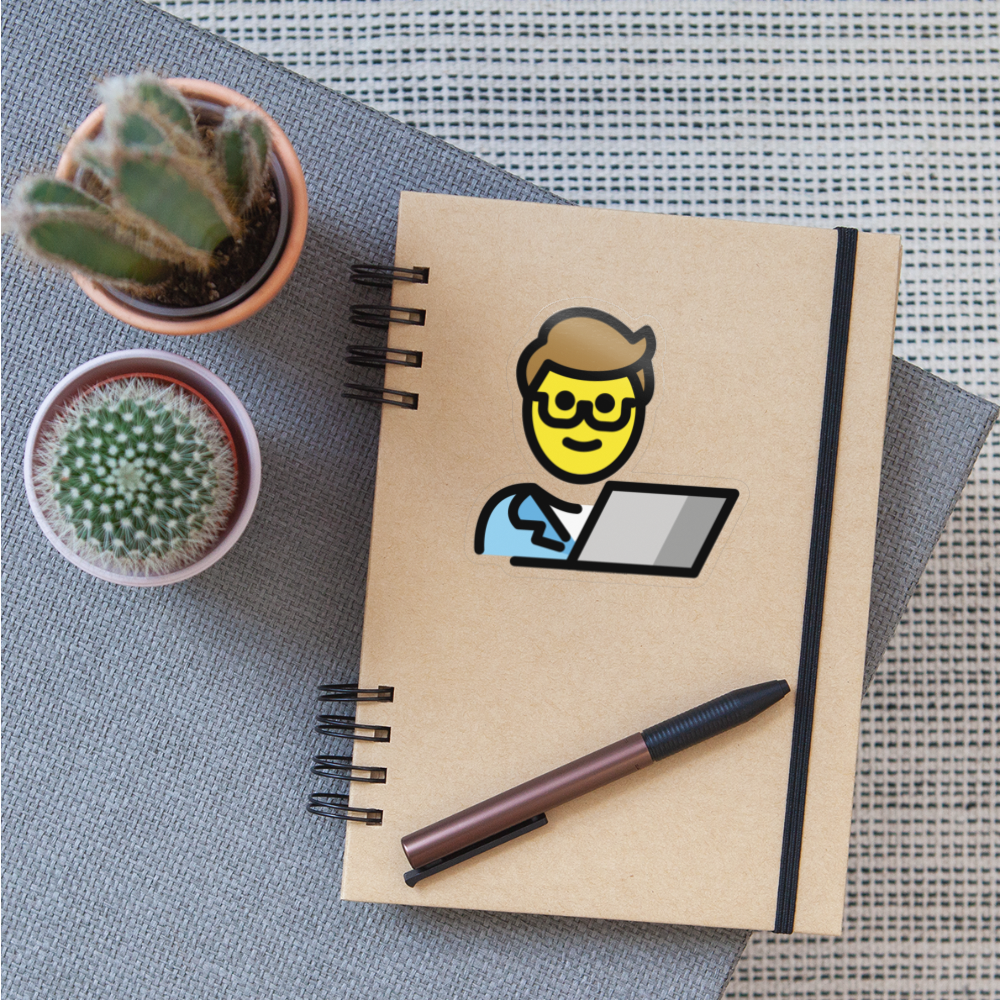 Man Technologist Moji Sticker - Emoji.Express - transparent glossy