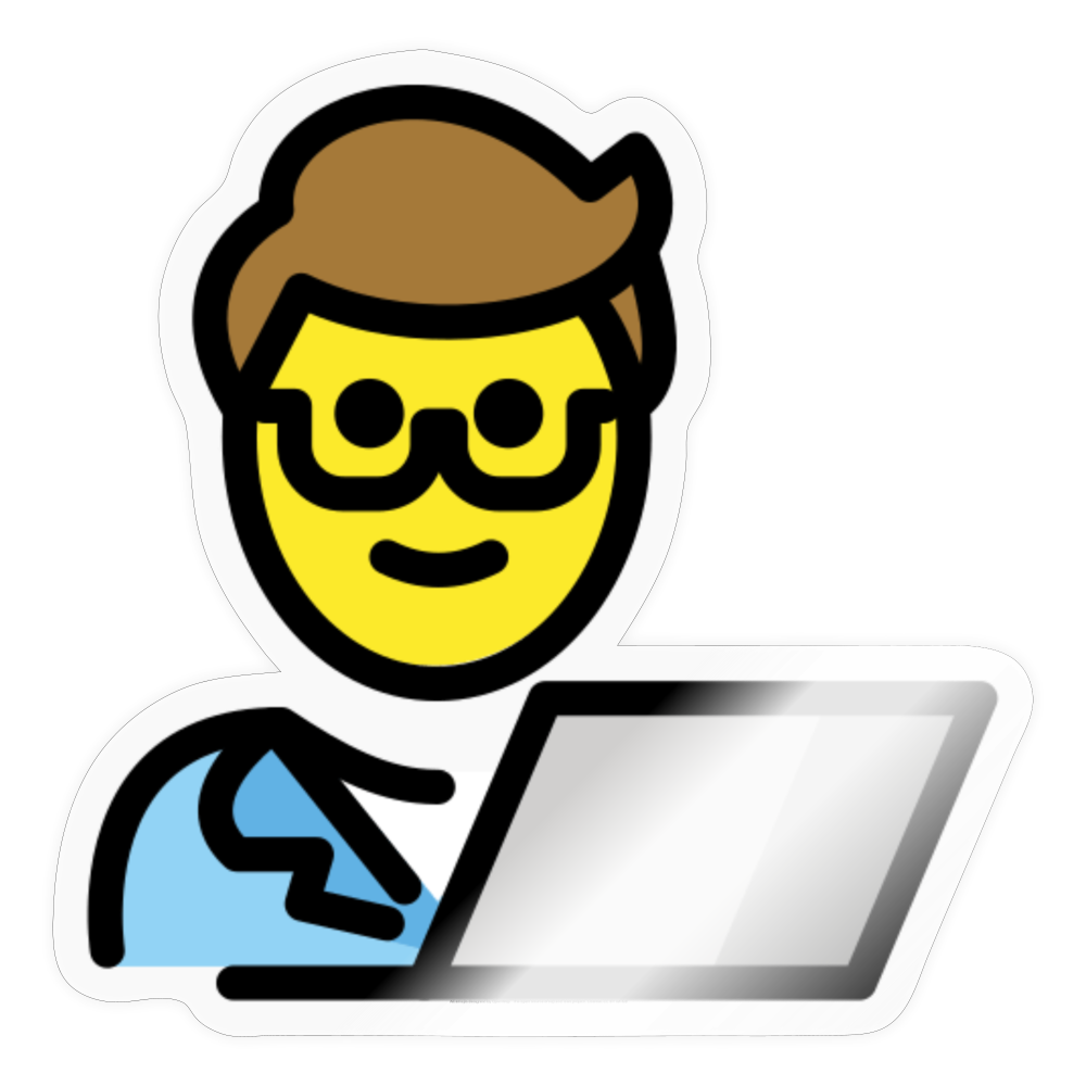Man Technologist Moji Sticker - Emoji.Express - transparent glossy