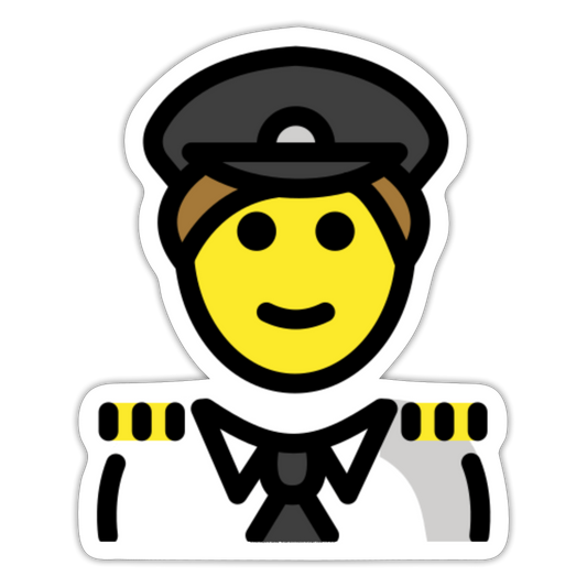 Man Pilot Moji Sticker - Emoji.Express - white matte